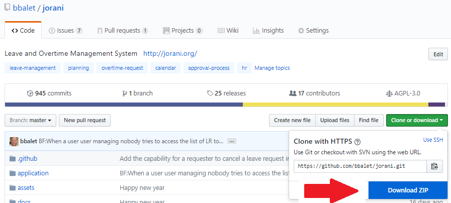 Github's master file is used by developers